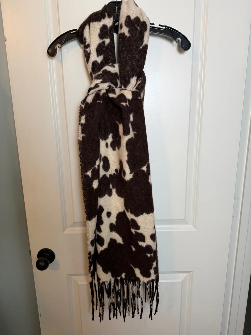 Anthropology Mauve Cow Print Scarf - Picture 2 of 7